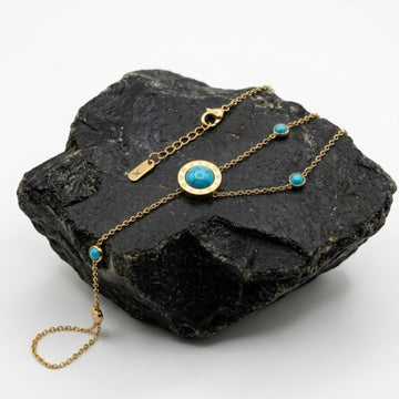 Roman Numeral Turquoise Bracelet