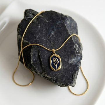 Floral Enamel Pendant Necklace