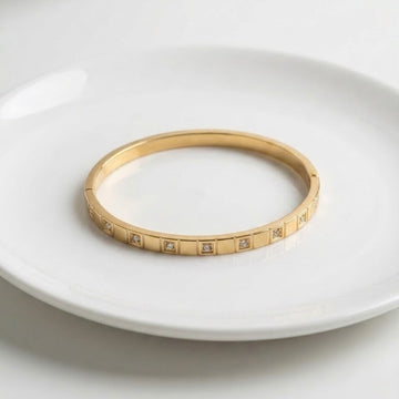 Square-Set Crystal Bangle