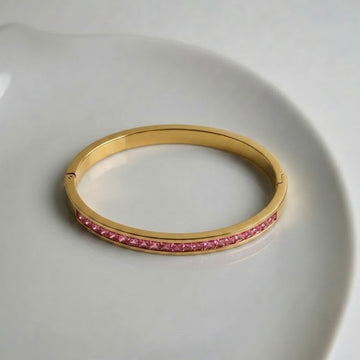 Pink Crystal Band Bangle