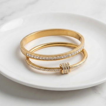 Stacked Crystal Bangle Set