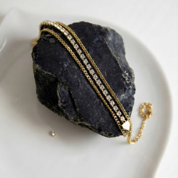 Double-Layer Crystal Chain Bracelet