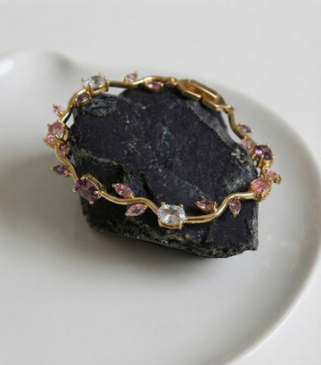 Multicolor Crystal Vine Tulip Bracelet