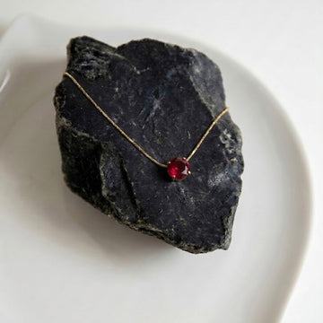 Solitaire Red Gemstone Necklace