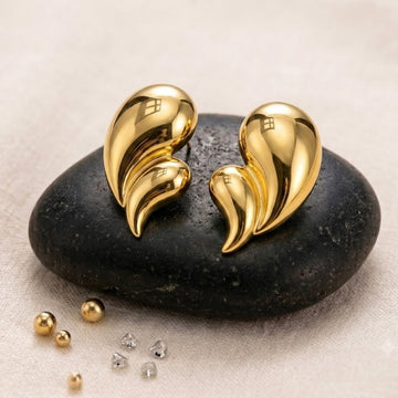 Double Tear-Drop Stud Earrings