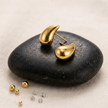 Smooth Tear-Drop Stud Earrings