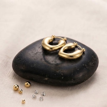 Minimalist Puffy Heart Hoop Earrings