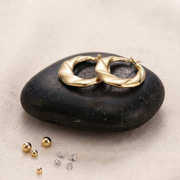Twisted Gold Hoop Earrings