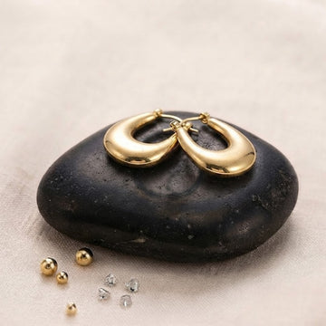 Modern U-Shaped Hoop Earrings