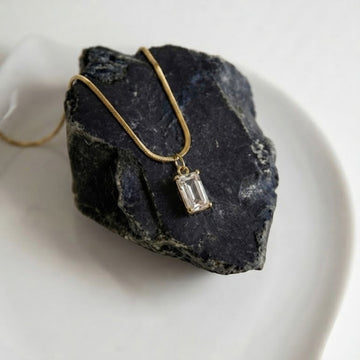 Emerald-Cut Solitaire Necklace
