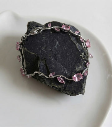 Pink Crystal Tulip Bracelet