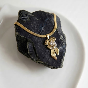 Crystal Bow Statement Necklace