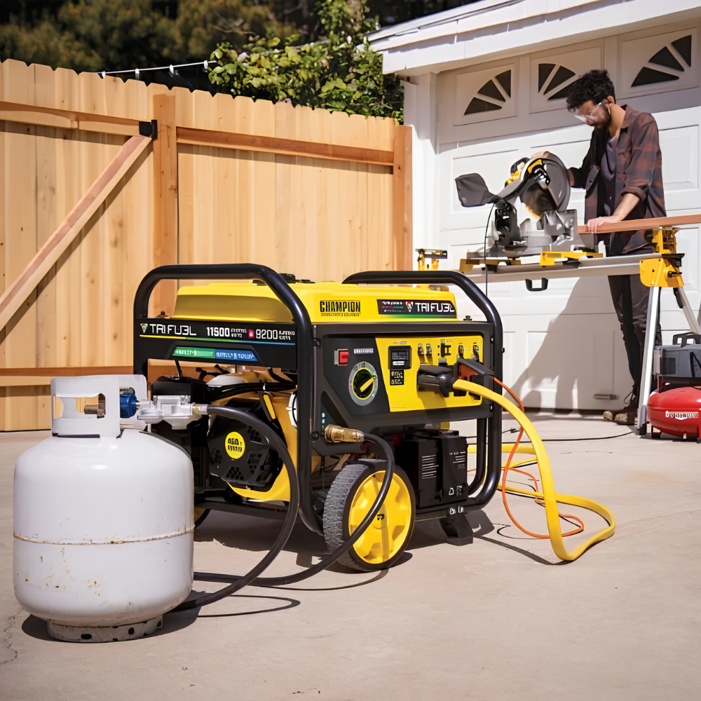 Champion 11,500/9,200-Watt Tri-Fuel Home Backup Portable Generators.
