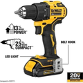 DEWALT ATOMIC 20V MAX* Cordless Drill Combo Kit, Compact (DCK278C2)