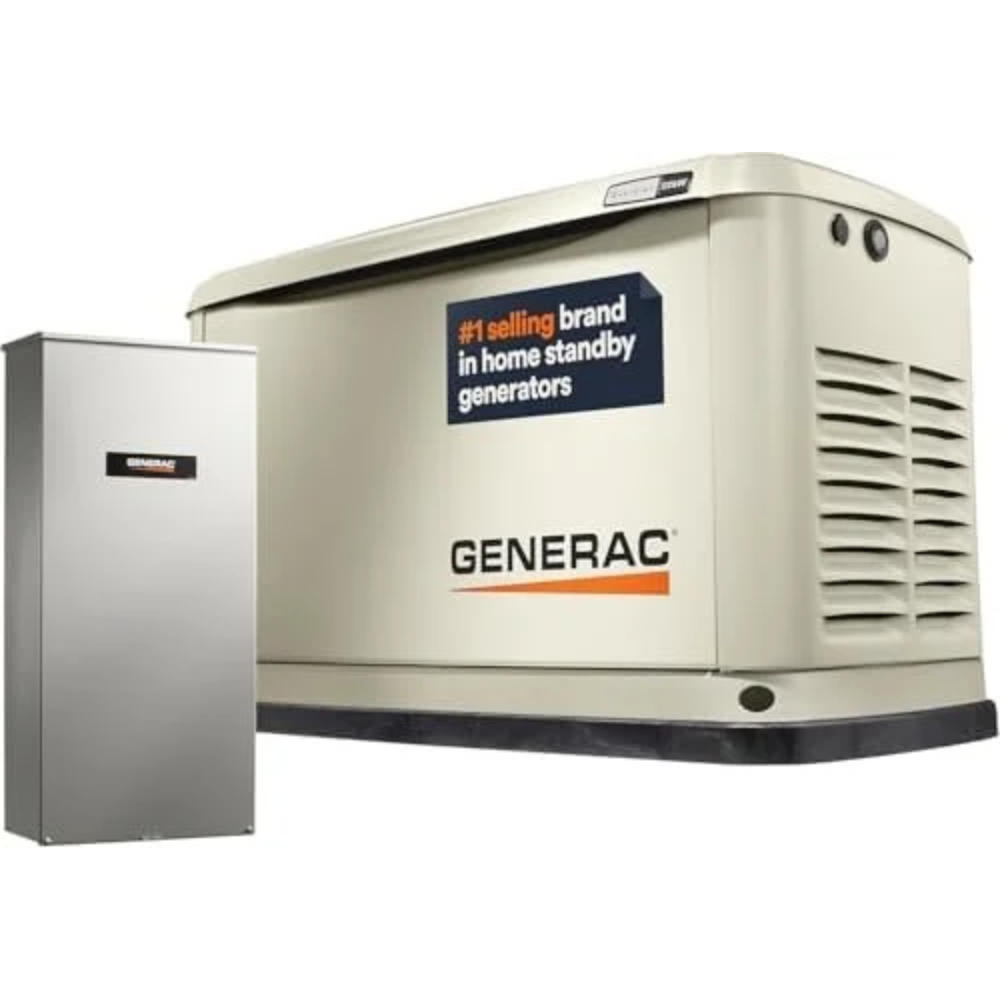 Generac Guardian 22kW Home Standby Generator with 200 Amp Transfer Switch, Durable All Aluminum, WiFi Enabled with G-Force Engine, Easy to Use, Whole House Powers Backups, Smart Outage Solution – Bisque
