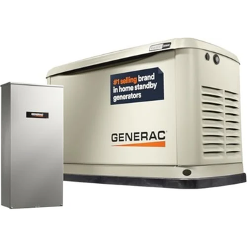 Generac Guardian 22kW Home Standby Generator with 200 Amp Transfer Switch, Durable All Aluminum, WiFi Enabled with G-Force Engine, Easy to Use, Whole House Powers Backups, Smart Outage Solution – Bisque