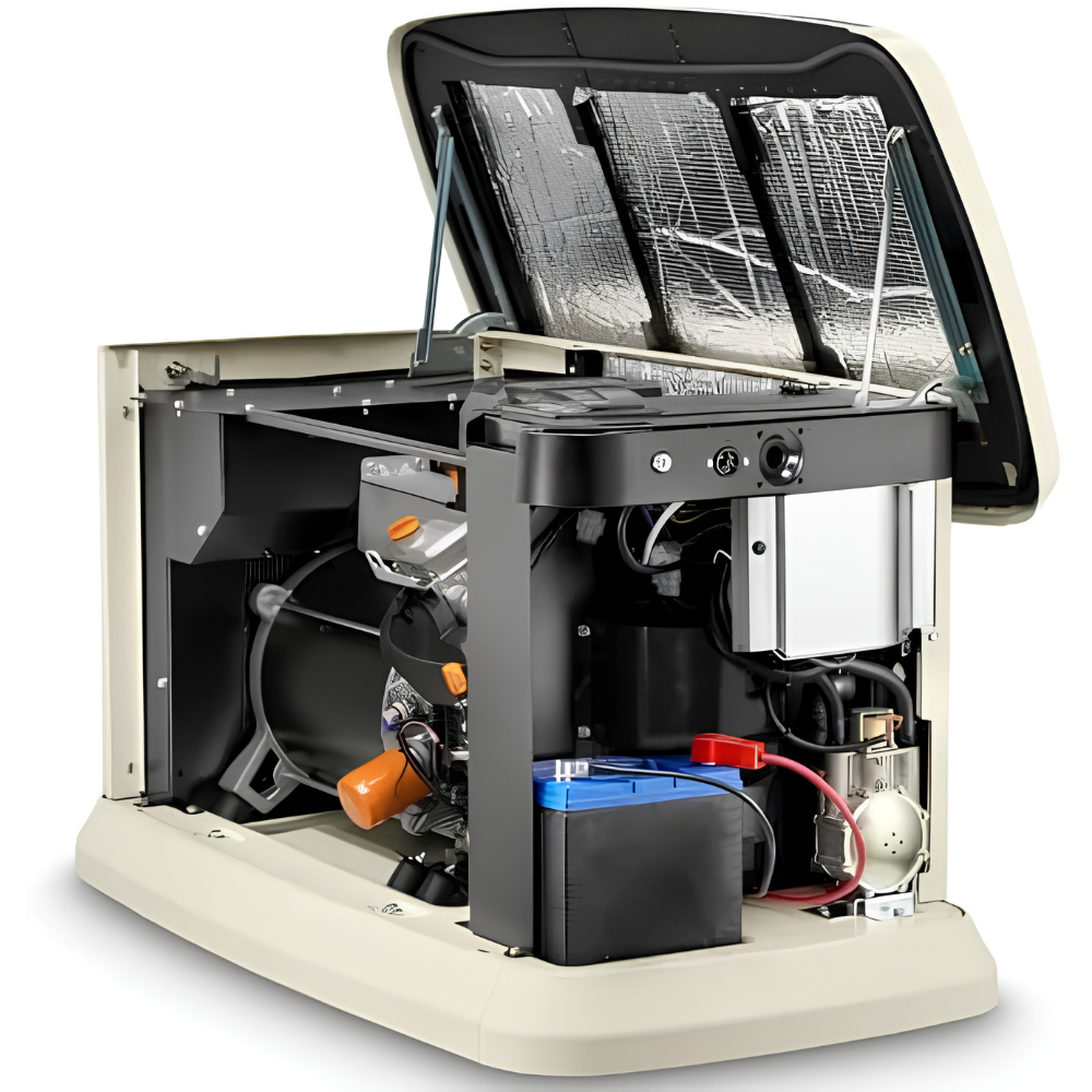 Generac Guardian 22kW Home Standby Generator with 200 Amp Transfer Switch, Durable All Aluminum, WiFi Enabled with G-Force Engine, Easy to Use, Whole House Powers Backups, Smart Outage Solution – Bisque