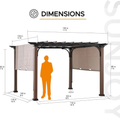 Sunjoy 11 x 11 ft Metal Pergola with Adjustable Tan Garden Shades