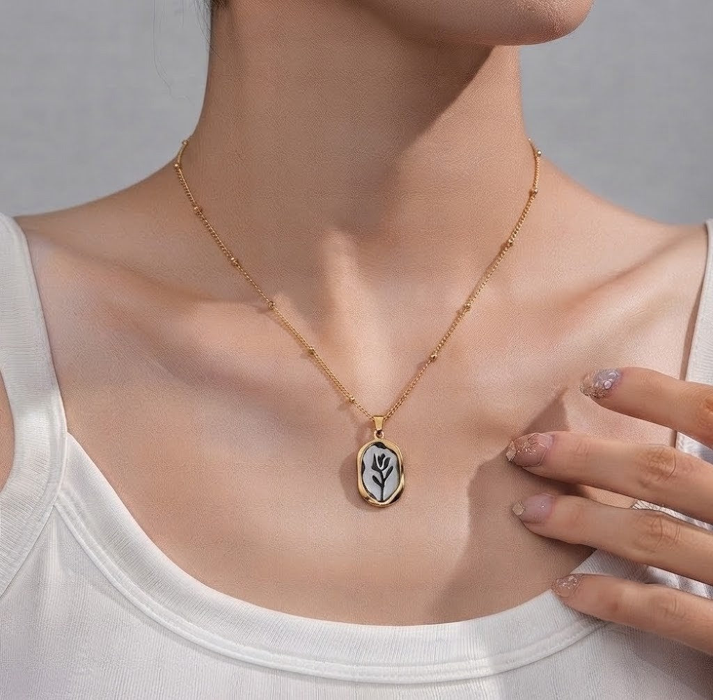 Floral Enamel Pendant