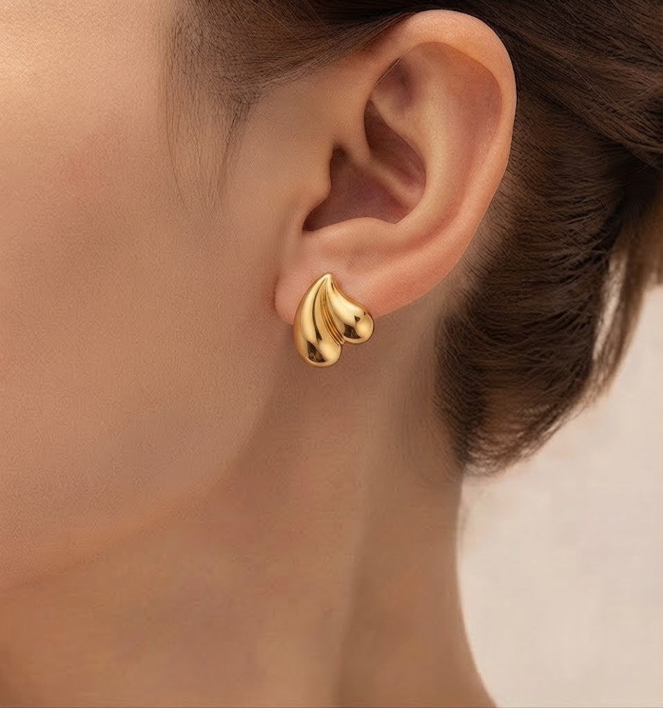 Sculptural Tear-Drop Stud Earrings