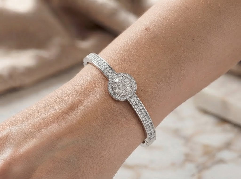 Halo Solitaire Crystal Bangle