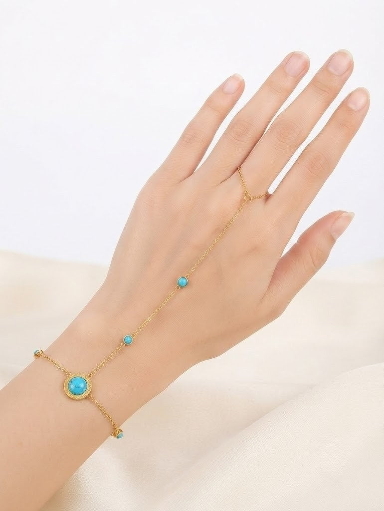 Roman Numeral Turquoise Bracelet