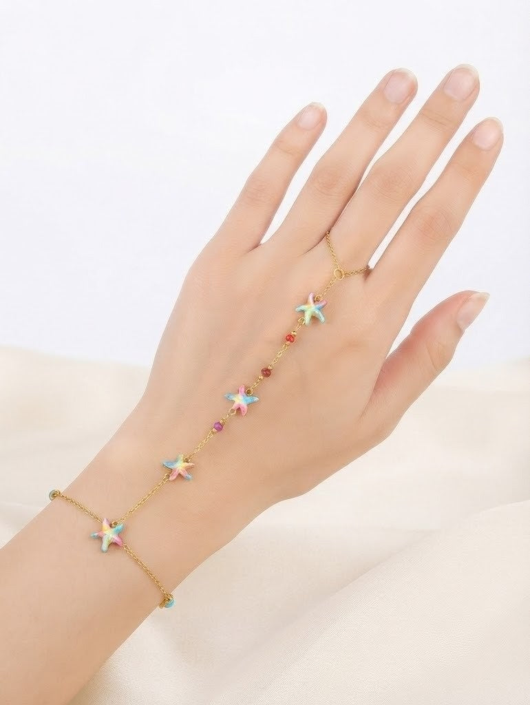 Multi-Color Starfish Hand Chain