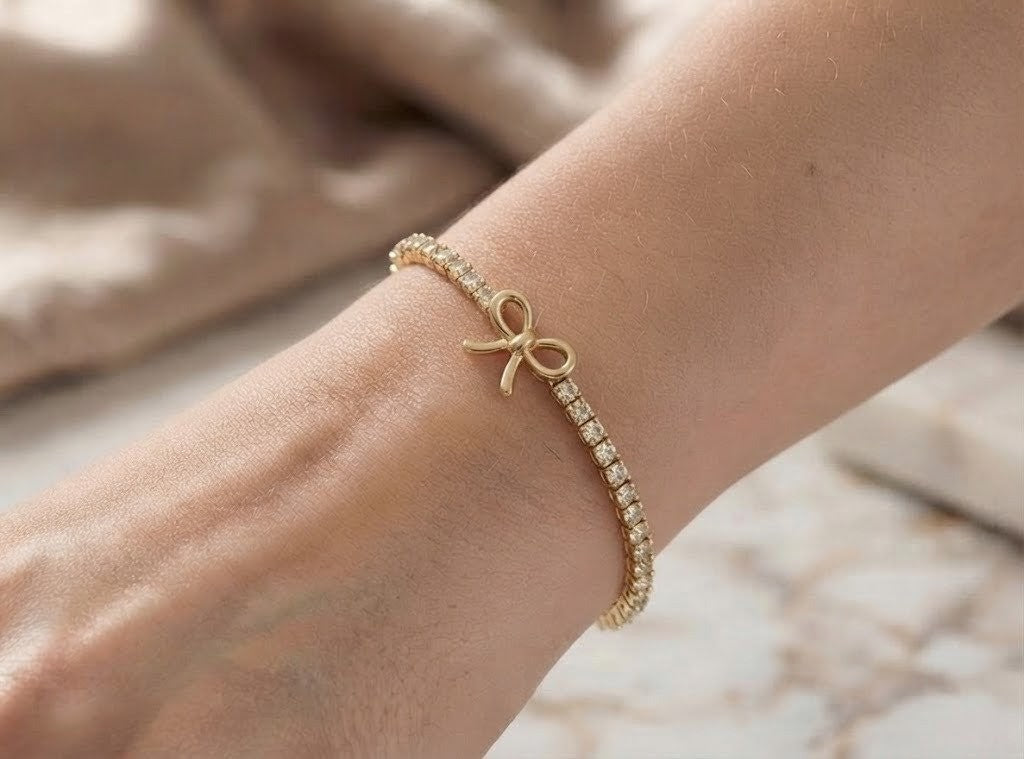 Crystal Bow Accent Bangle